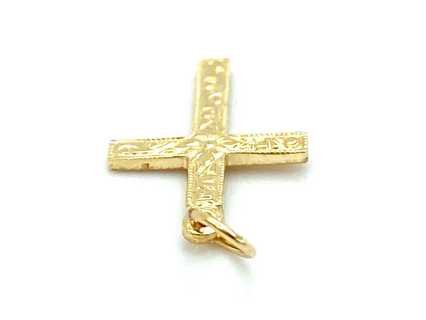 14KGF Cross Charm , Sku#1673-C