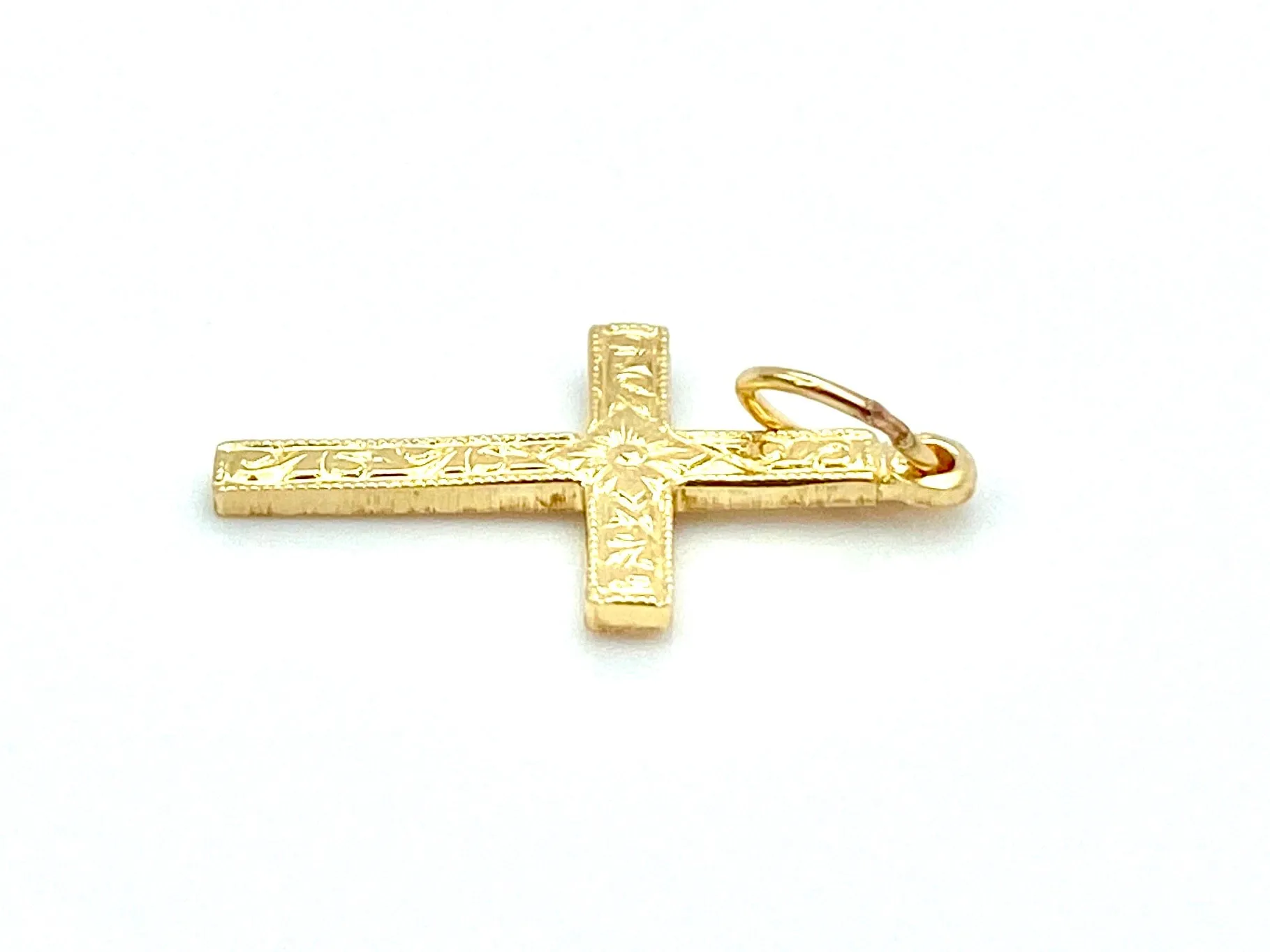 14KGF Cross Charm , Sku#1673-C