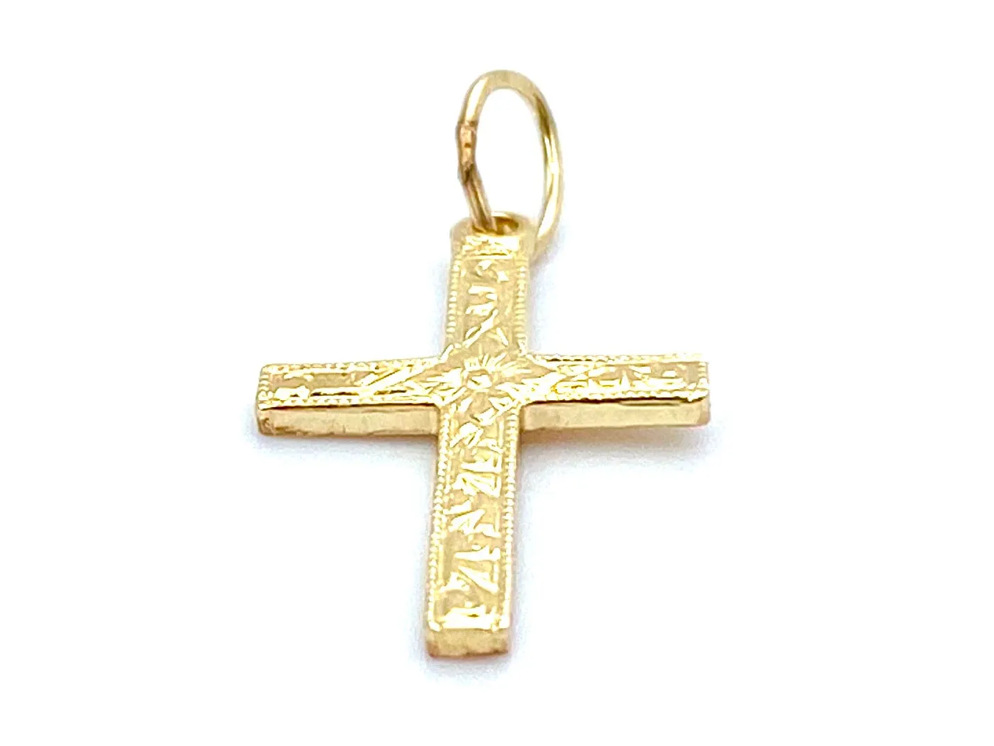 14KGF Cross Charm , Sku#1673-C