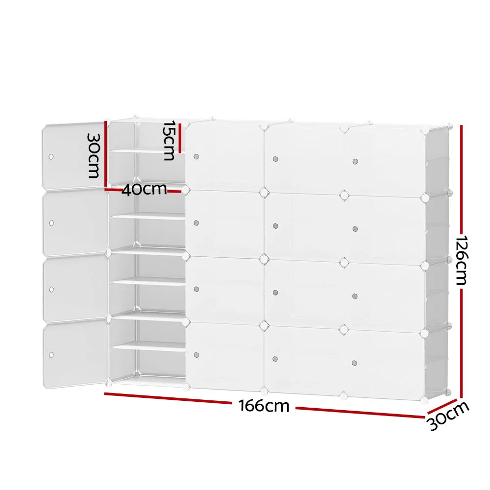 16-Cube Large Capacity Shoe Cabinet, White, Artiss