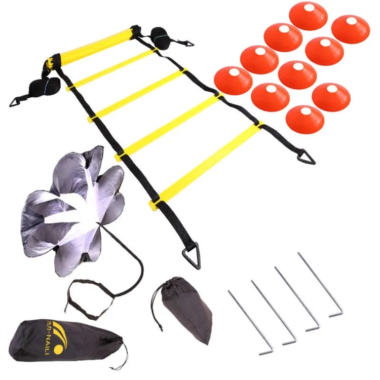 23 In 1 Football Training Agility Ladder   Logo Disc   Drag Umbrella Set(Orange)