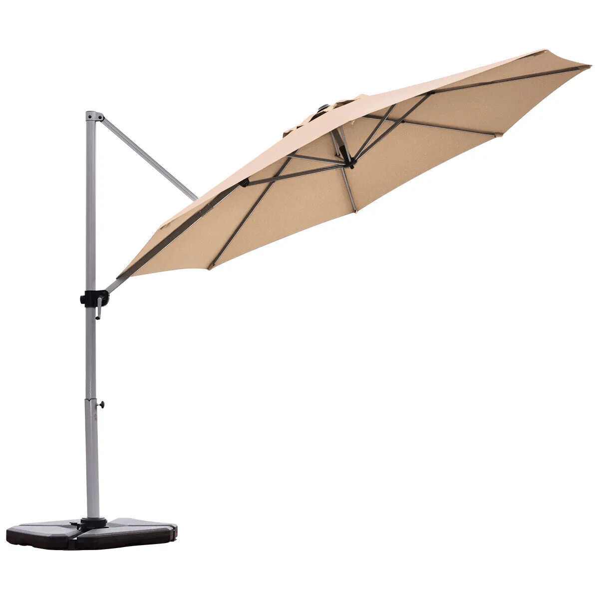 3.3m Patio Cantilever Umbrella with Tilting Adjustment and Cross base