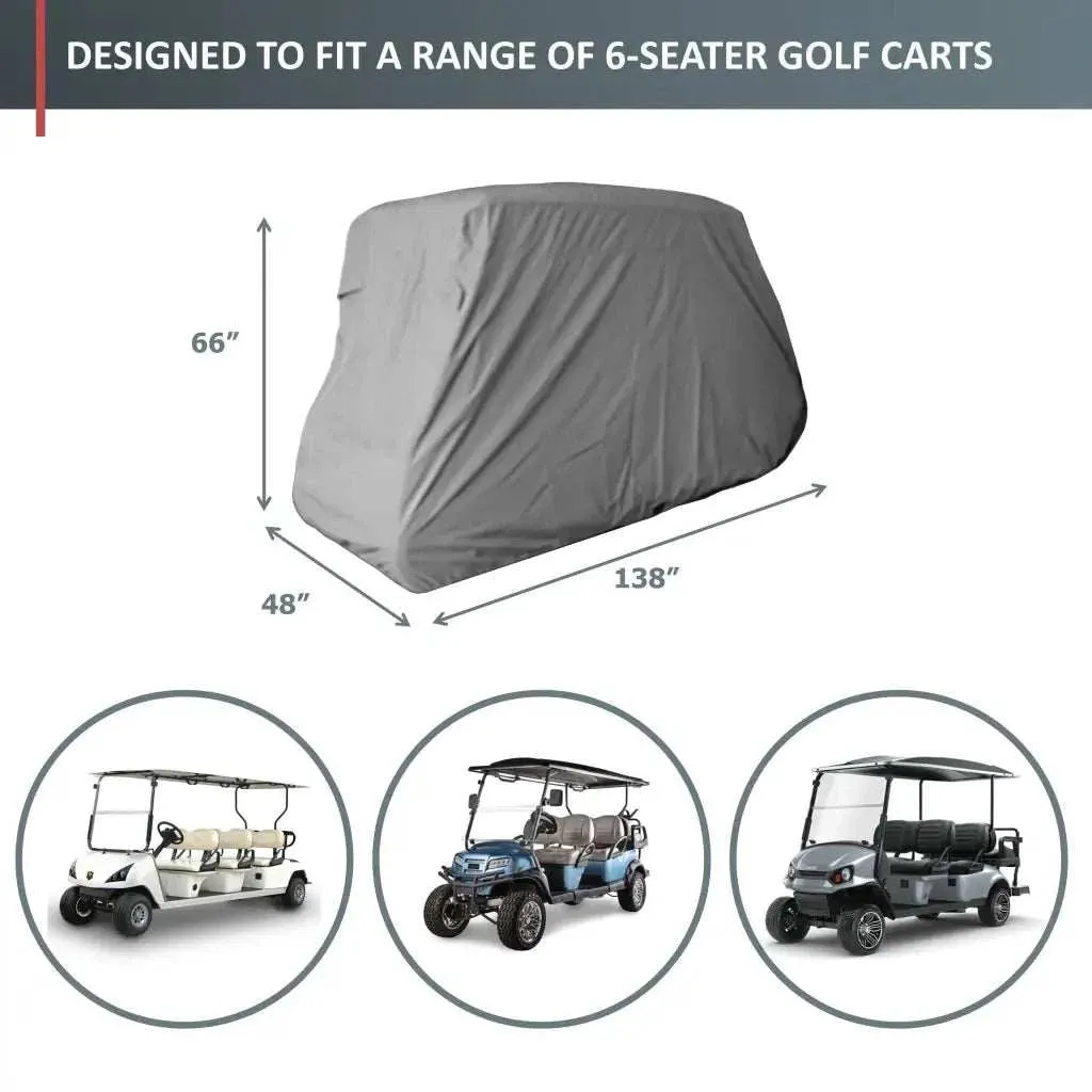 6 Passenger Golf Cart Storage Cover Grey