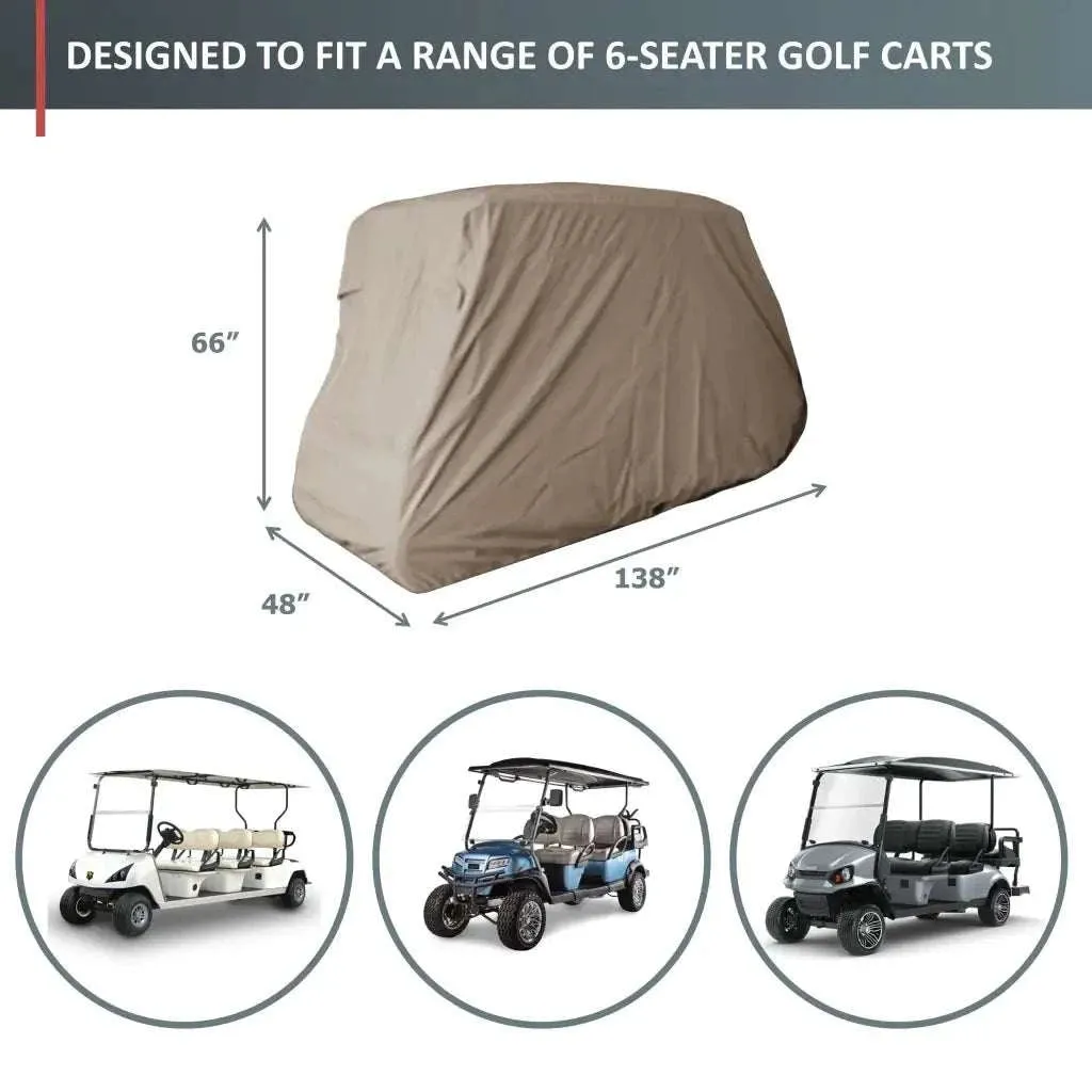 6 Passenger Golf Cart Storage Cover Taupe