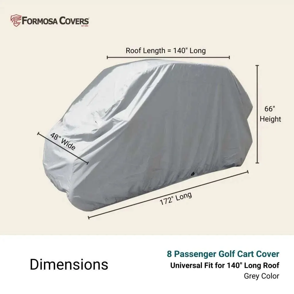 8 Passenger Golf Cart Storage Cover Grey