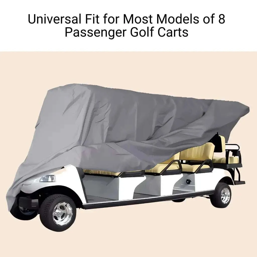 8 Passenger Golf Cart Storage Cover Grey