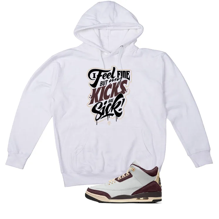 A Ma Maniere x Air Jordan 3 Burgundy Crush White T-Shirt (Kicks Are Sick)| illcurrency