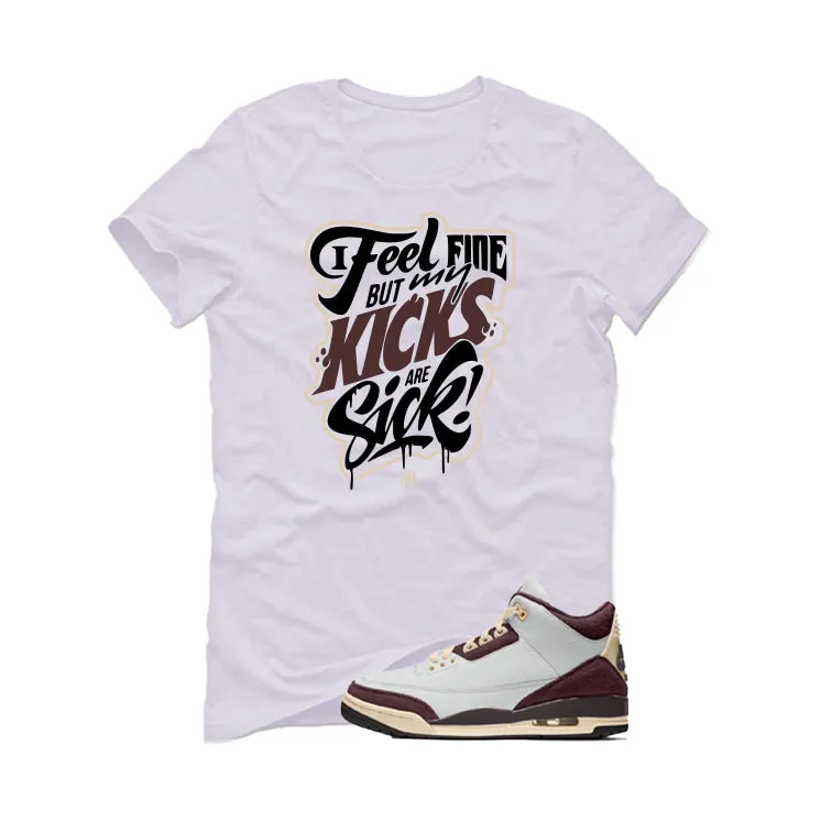 A Ma Maniere x Air Jordan 3 Burgundy Crush White T-Shirt (Kicks Are Sick)| illcurrency