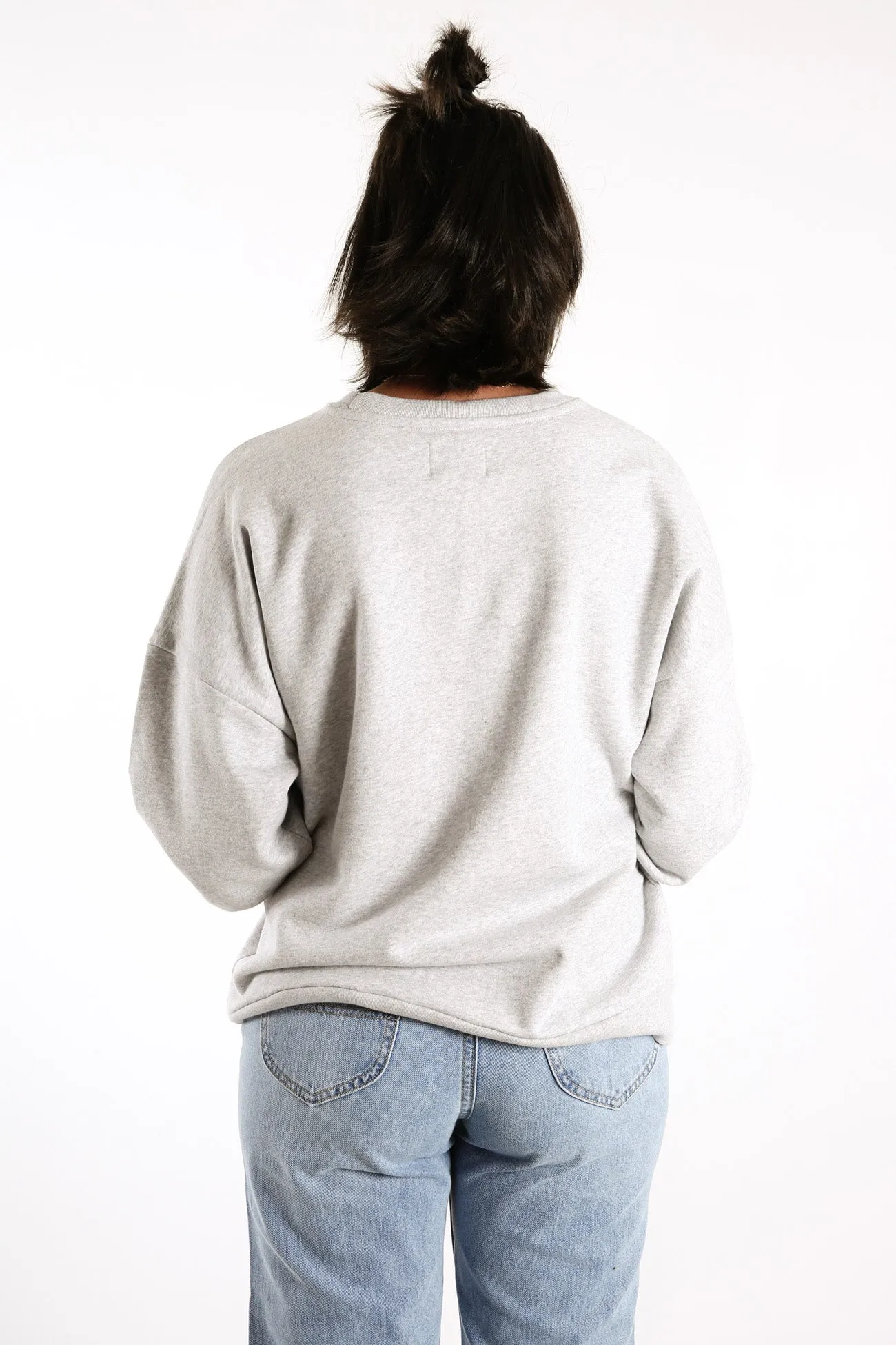 A Oversized Sweater A Logo Grey Marle