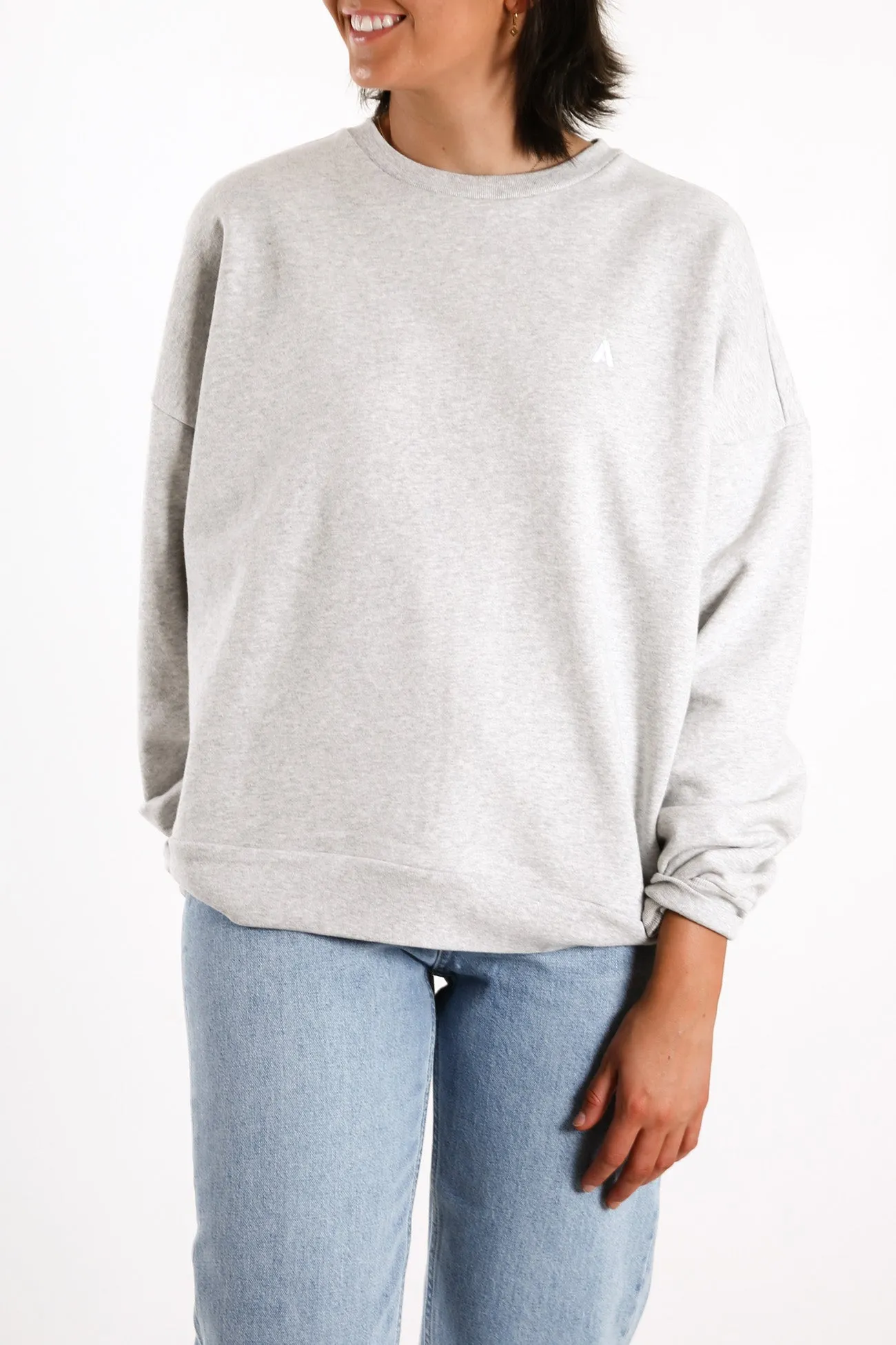 A Oversized Sweater A Logo Grey Marle