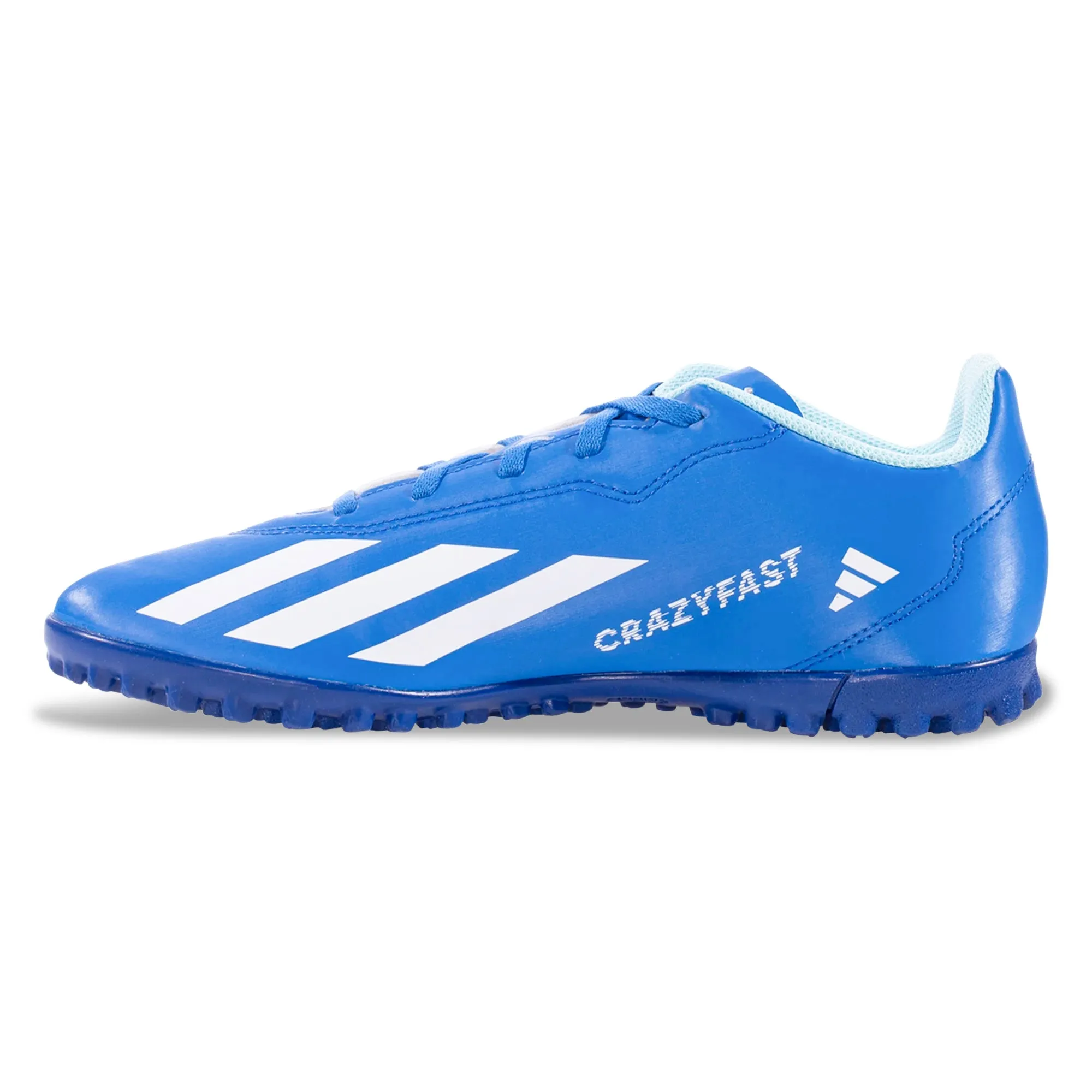 adidas Jr. X Crazyfast.4 Turf Soccer Shoes (Bright Royal/White)