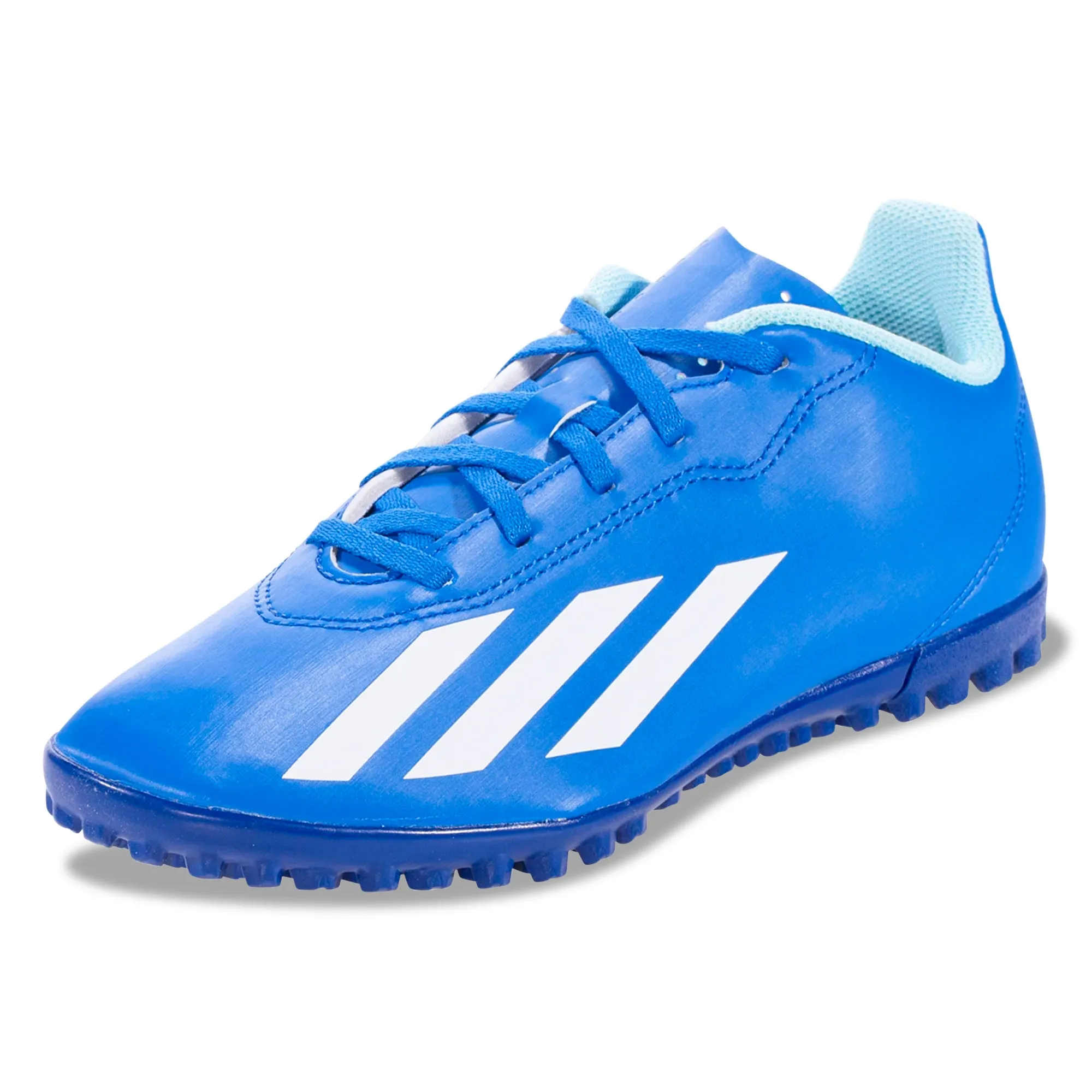 adidas Jr. X Crazyfast.4 Turf Soccer Shoes (Bright Royal/White)