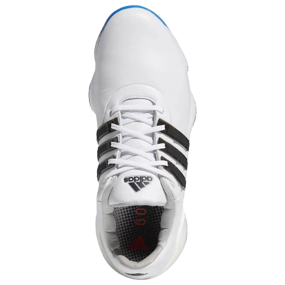 adidas Tour360 '22 Spiked Waterproof Shoes - White/Core Black/Blue Rush