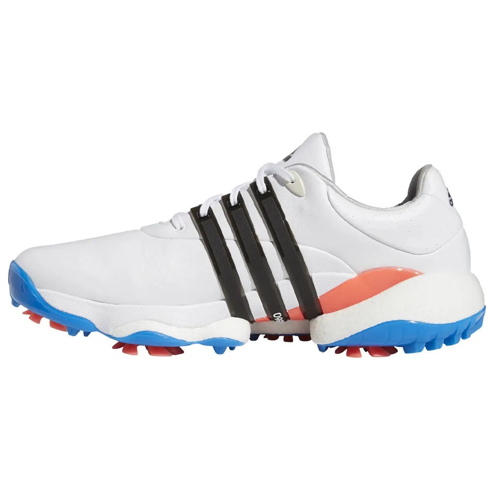 adidas Tour360 '22 Spiked Waterproof Shoes - White/Core Black/Blue Rush