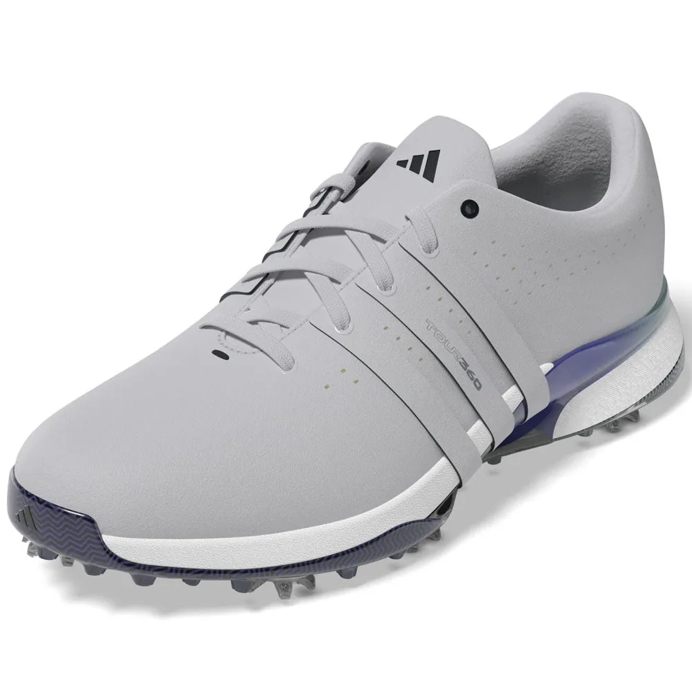 adidas Tour360 '24 Spiked Waterproof Shoes - Dash Grey/Aurora Ink/Cobalt Blue