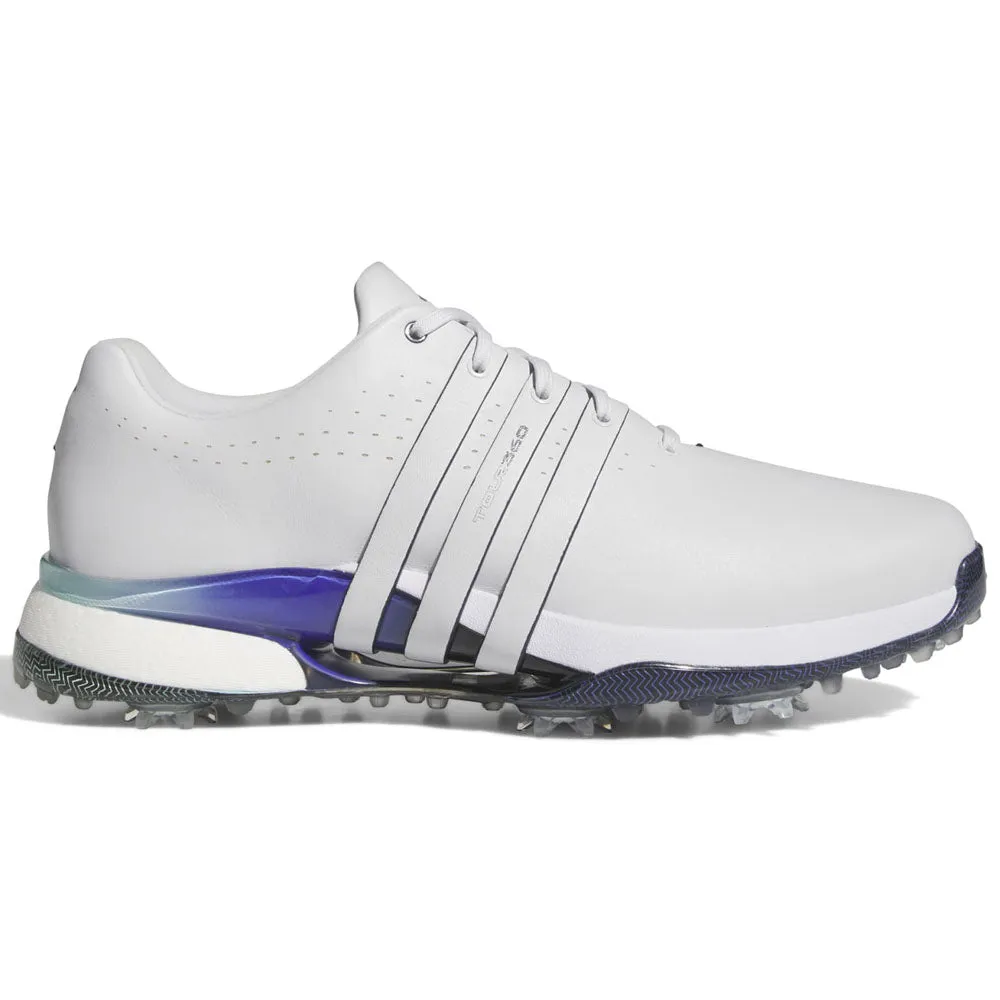 adidas Tour360 '24 Spiked Waterproof Shoes - Dash Grey/Aurora Ink/Cobalt Blue