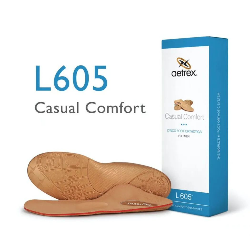 aetrex L605 Men's Lynco Comfort Orthotics (Support for Medium & High Arches   Relieves Metatarsal Area )