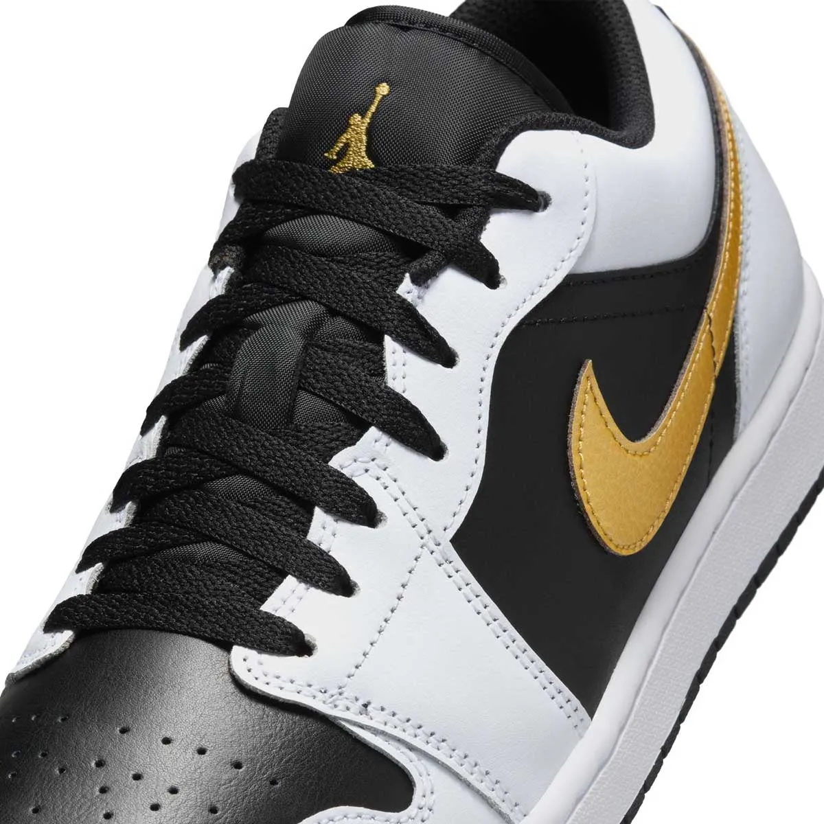 Air Jordan 1 Low 'White Black Gold Swoosh'