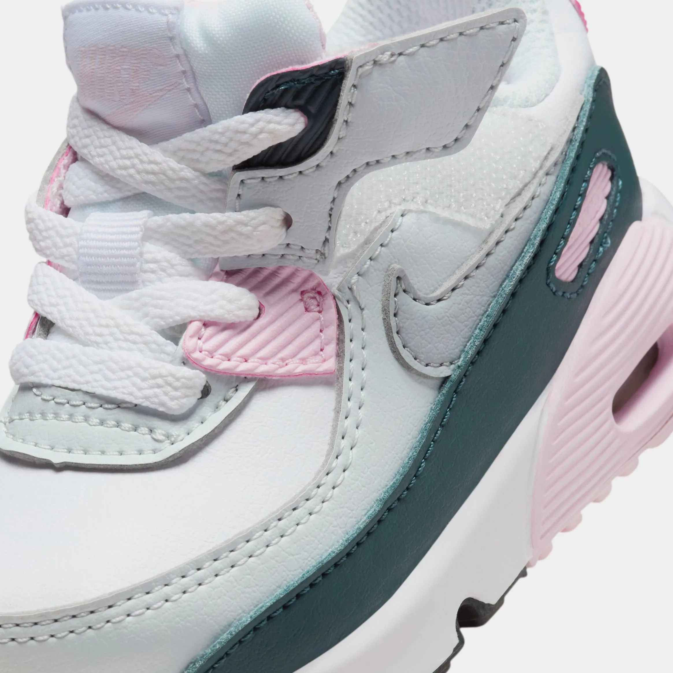 Air Max 90 EasyOn Pink Foam Infant Toddler Lifestyle Shoes (White/Pink Foam/Armory Navy/Wolf Grey)