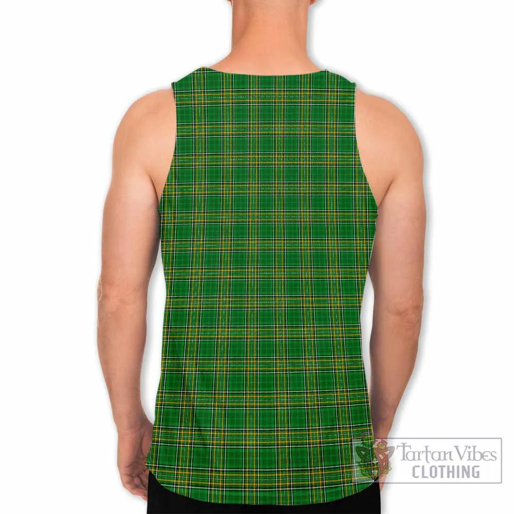 Allyn Irish Clan Tartan Men's Tank Top with Coat of Arms