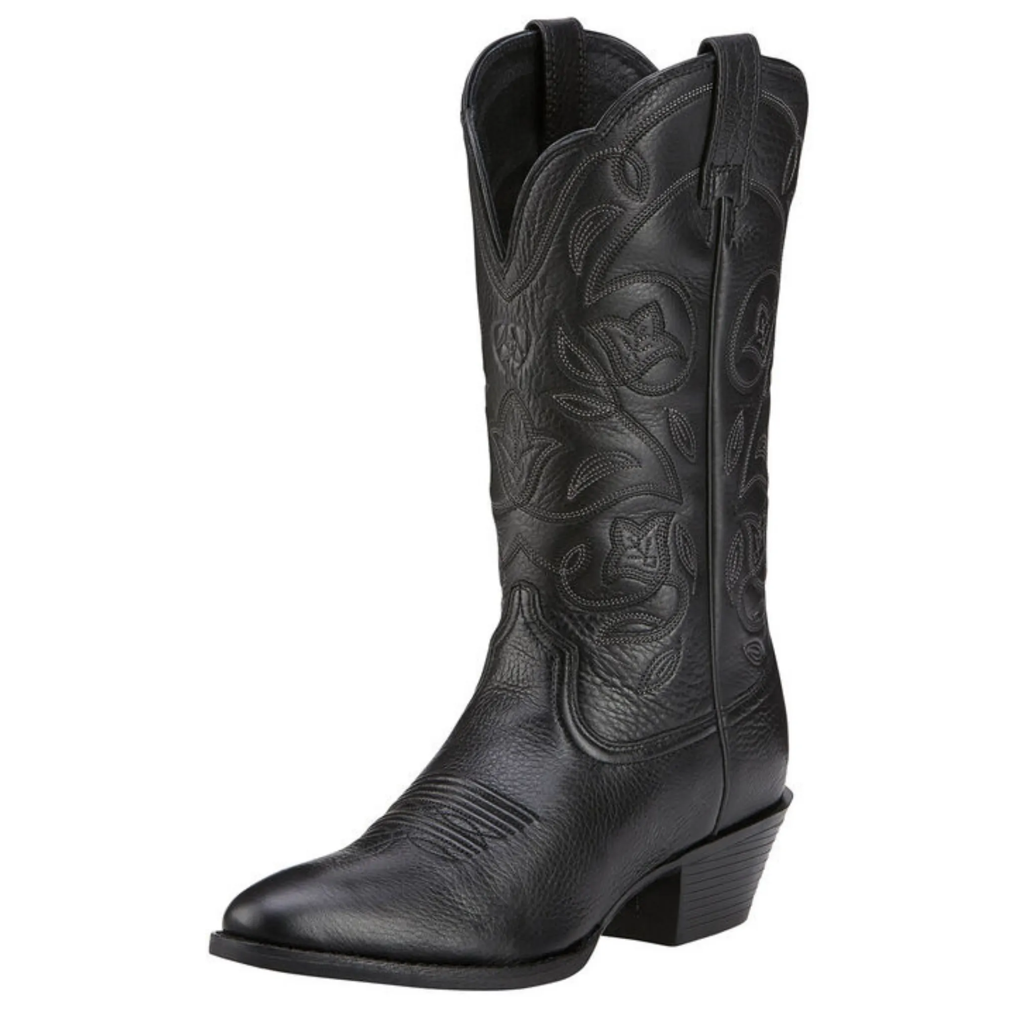 ARIAT WOMEN'S BLACK HERITAGE R TOE WESTERN BOOTS - 10001037