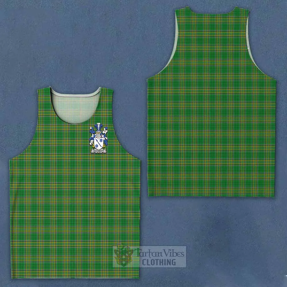 Auchmuty Irish Clan Tartan Men's Tank Top with Coat of Arms