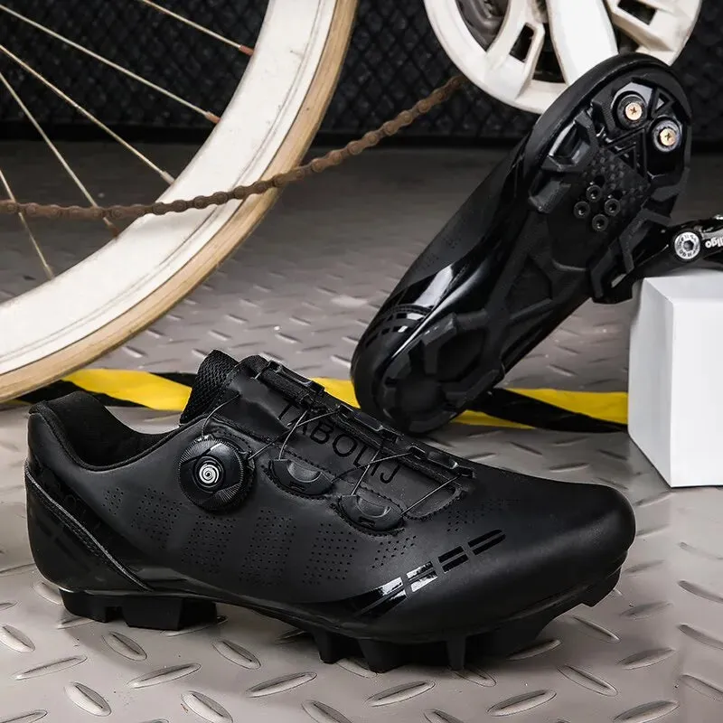 Baasploa Men Cycling Shoes Professional Road SPD Sneakers Bike Flat Racing For Men Breathable Mountain Biking Footwear Antiskid