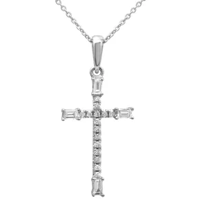 Baguette Diamond Cross