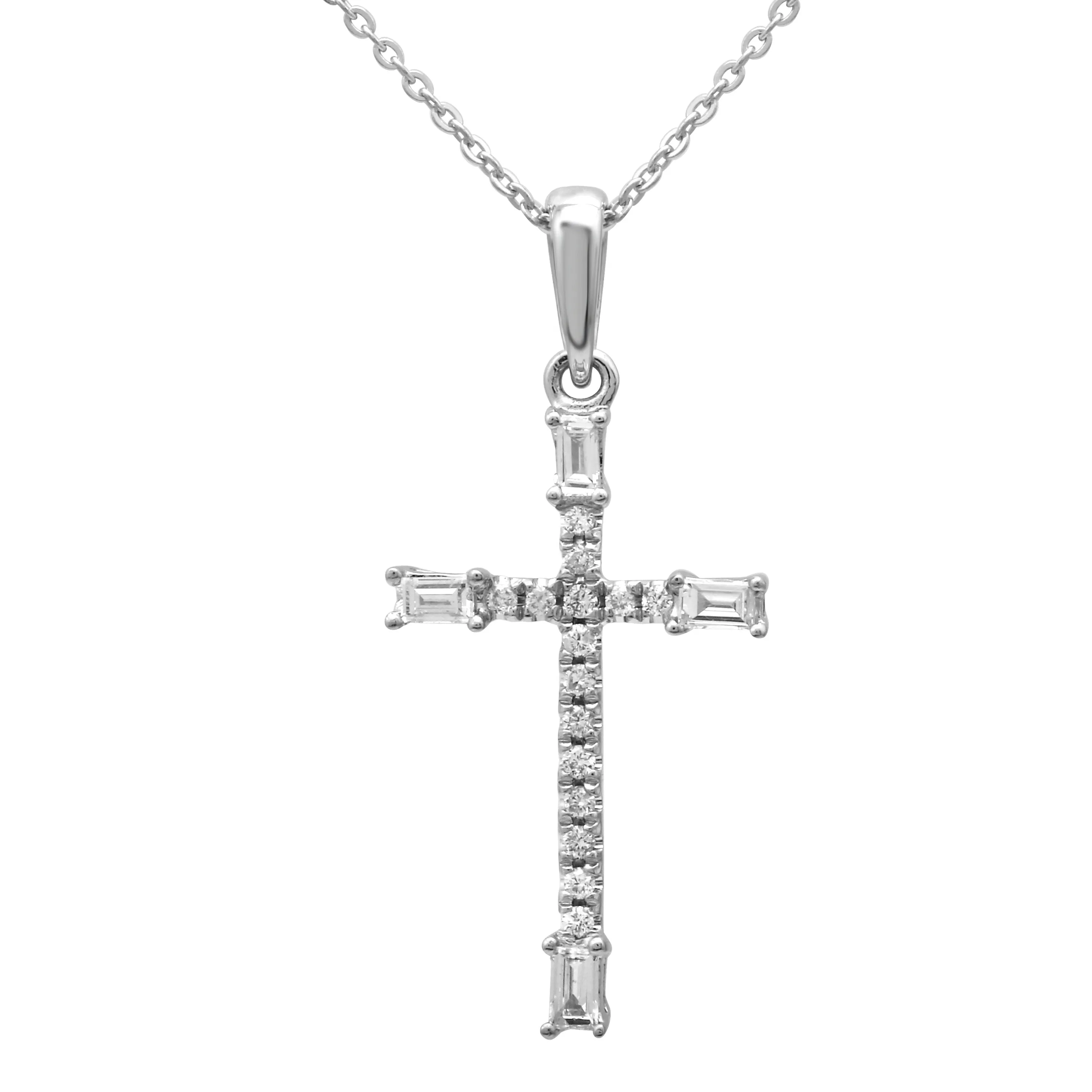 Baguette Diamond Cross