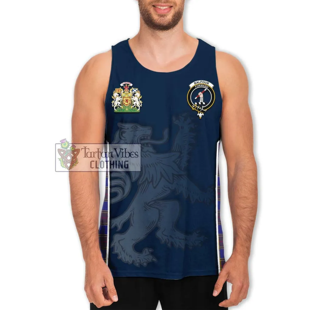 Balfour Tartan Men's Tank Top with Family Crest and Lion Rampant Vibes Sport Style