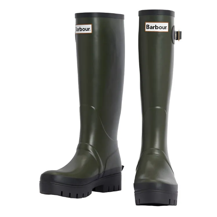 Barbour Ladies Snowdon Tall Welly - Olive/Black