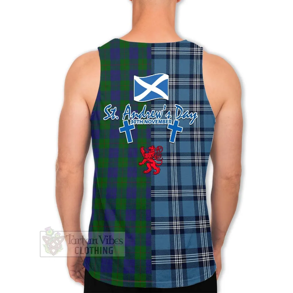 Barclay Tartan Men's Tank Top Happy St. Andrew's Day Half Tartan Style