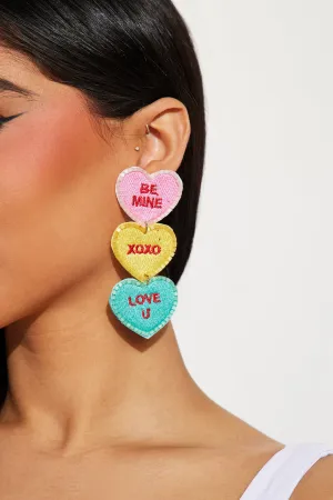 Be My Valentine Earrings - Multi Color