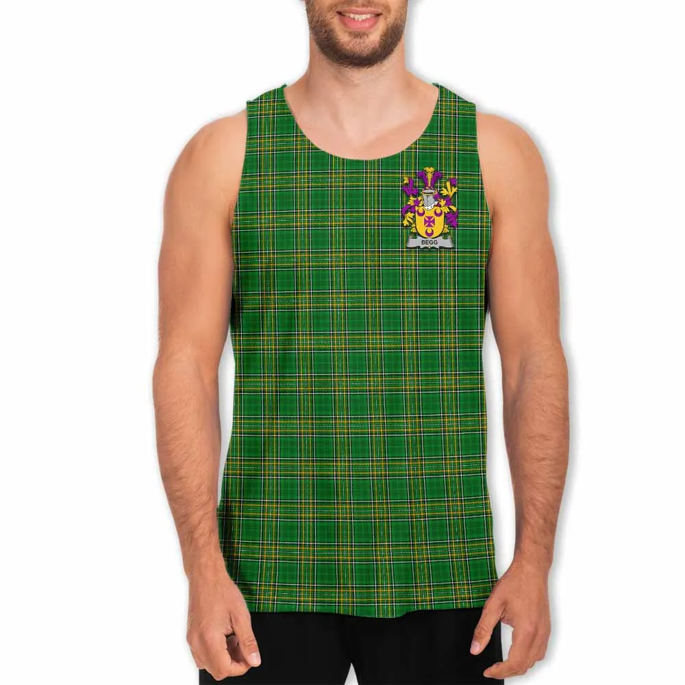 Begg Irish Clan Tartan Men's Tank Top with Coat of Arms