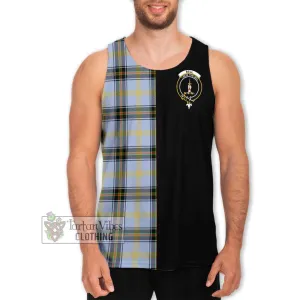 Bell Tartan Men's Tank Top with Family Crest and Half Of Me Style