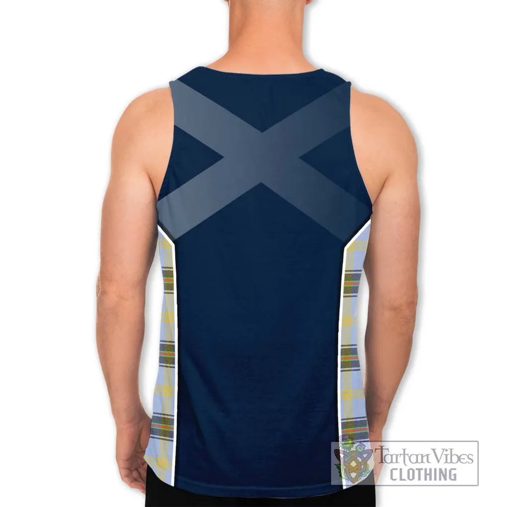 Bell Tartan Men's Tank Top with Family Crest and Lion Rampant Vibes Sport Style