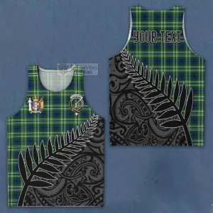 Blackadder Crest Tartan Men's Tank Top with New Zealand Silver Fern Half Style