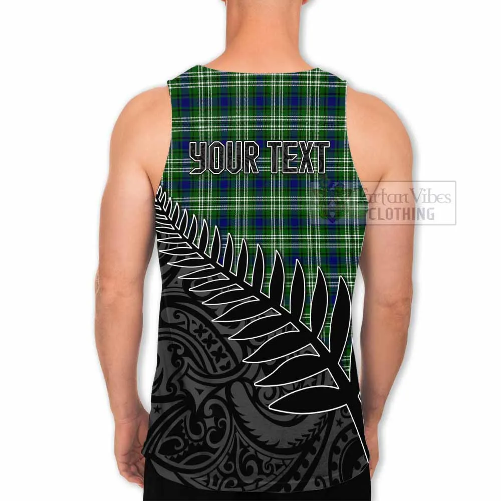 Blackadder Crest Tartan Men's Tank Top with New Zealand Silver Fern Half Style