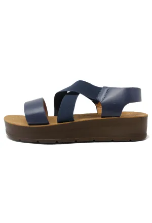 Blue Cross-strap Sandal