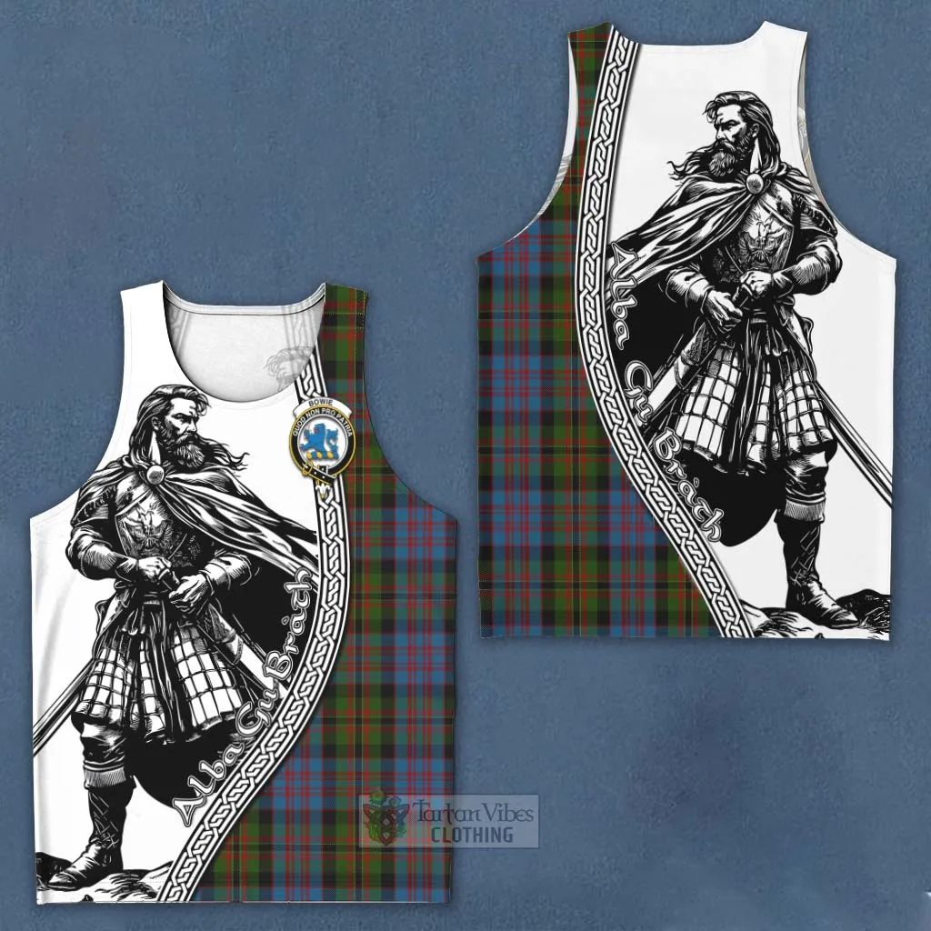 Bowie Tartan Clan Crest Men's Tank Top with Highlander Warrior Celtic Style