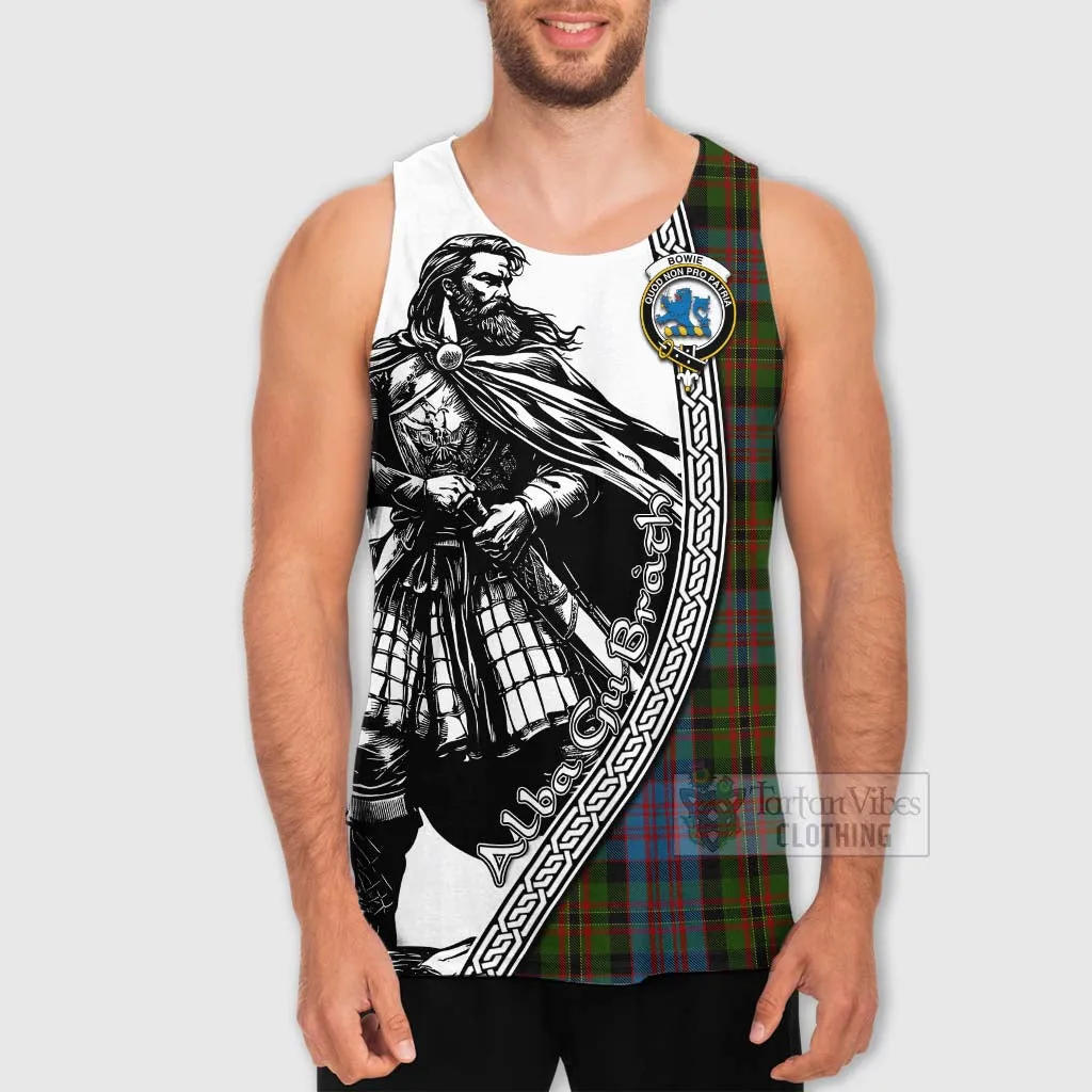 Bowie Tartan Clan Crest Men's Tank Top with Highlander Warrior Celtic Style