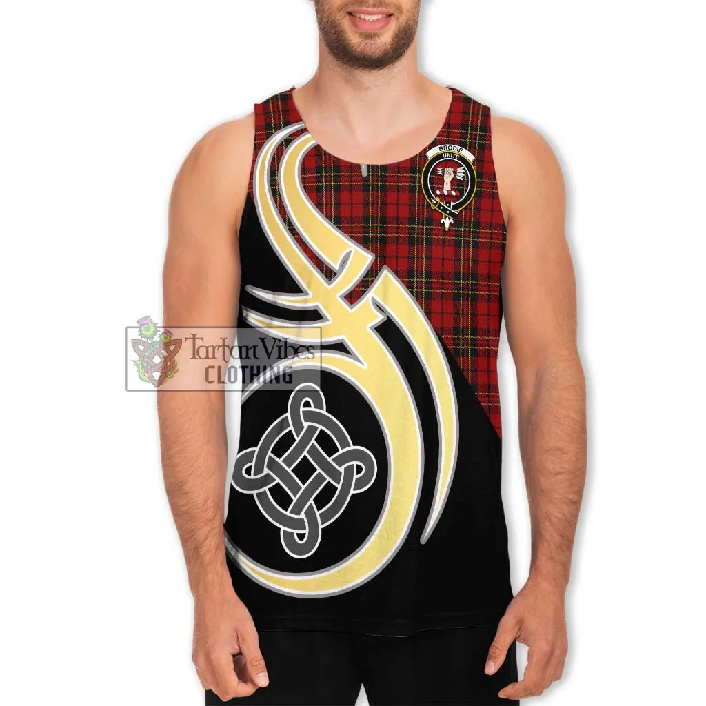 Brodie Tartan Men's Tank Top with Family Crest and Celtic Symbol Style