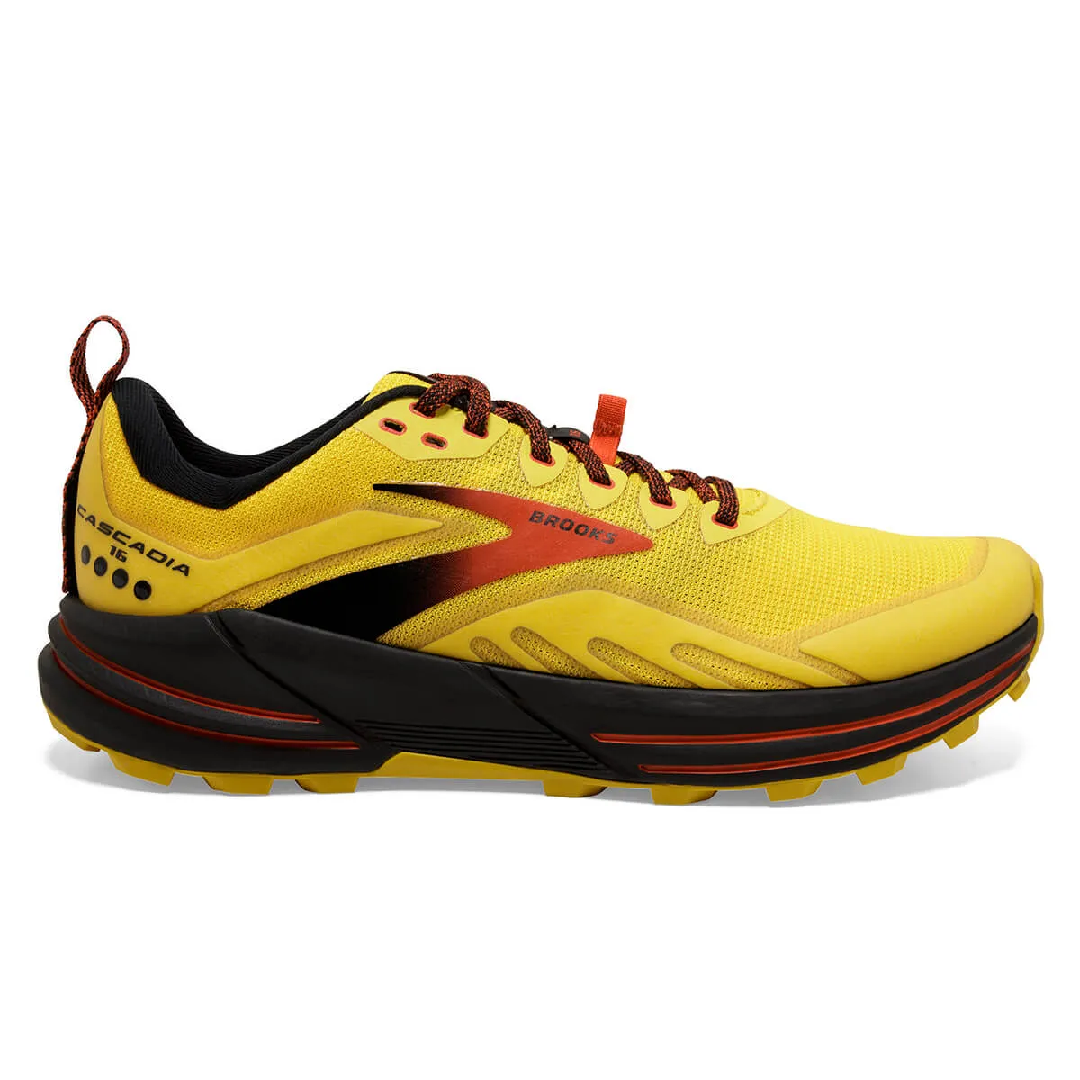 Brooks Cascadia 16 Mens | Yellow/black/grenadine