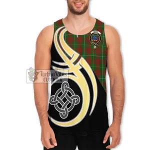 Bruce Hunting Tartan Men's Tank Top with Family Crest and Celtic Symbol Style