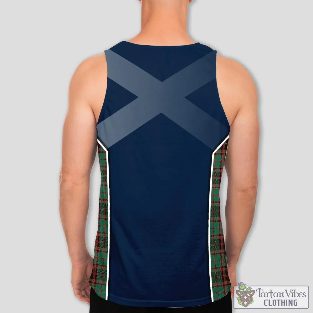 Buchan Ancient Tartan Men's Tanks Top with Family Crest and Scottish Thistle Vibes Sport Style