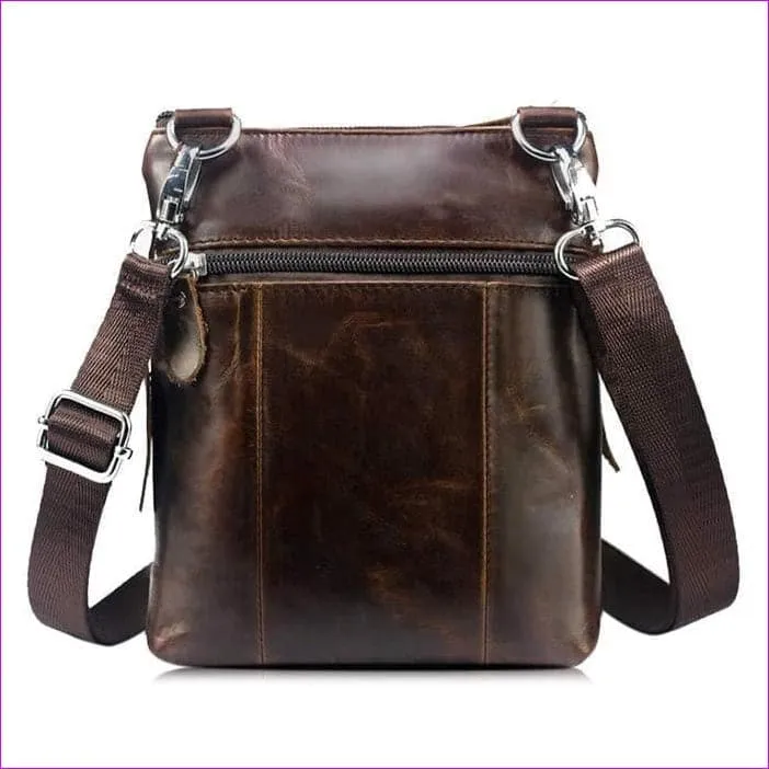 BULLCAPTAIN Vintage Leather Shoulder Bag for Men