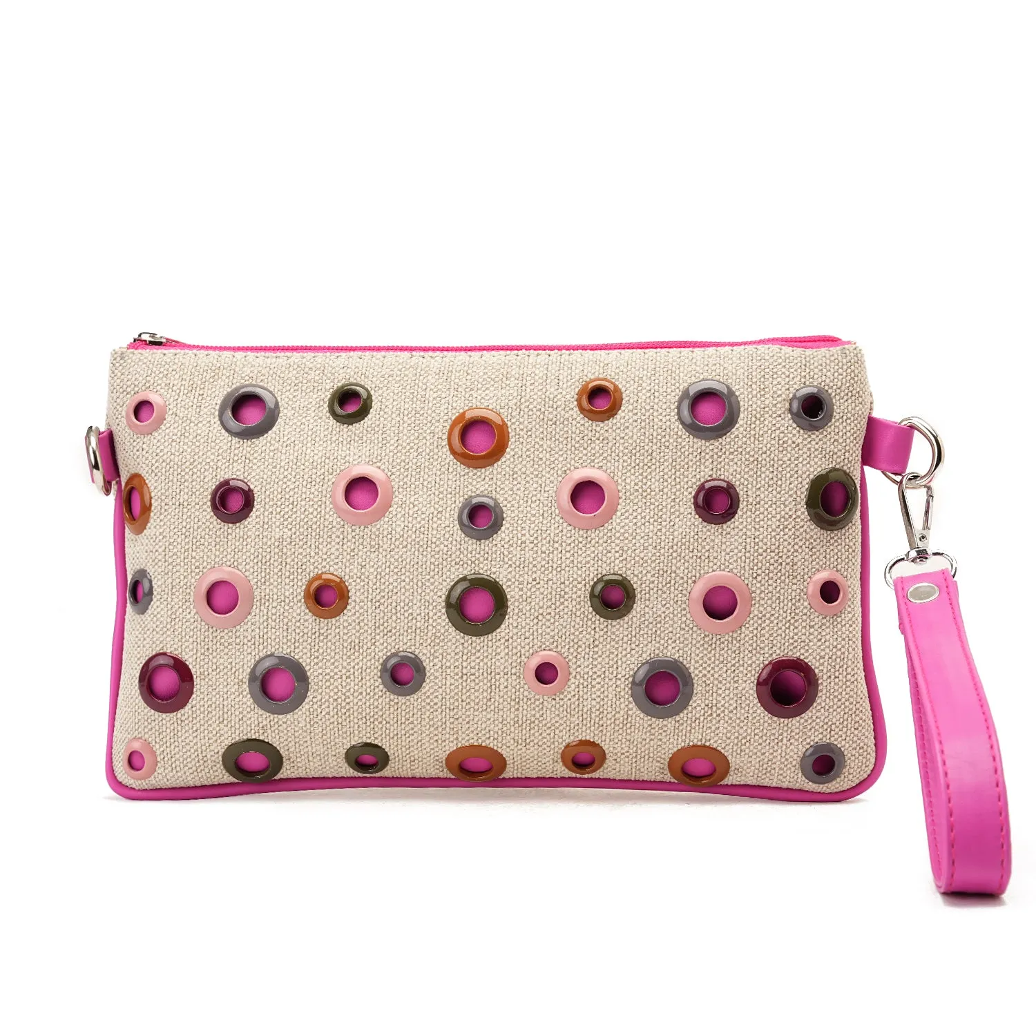 clutch and cross bag - pink