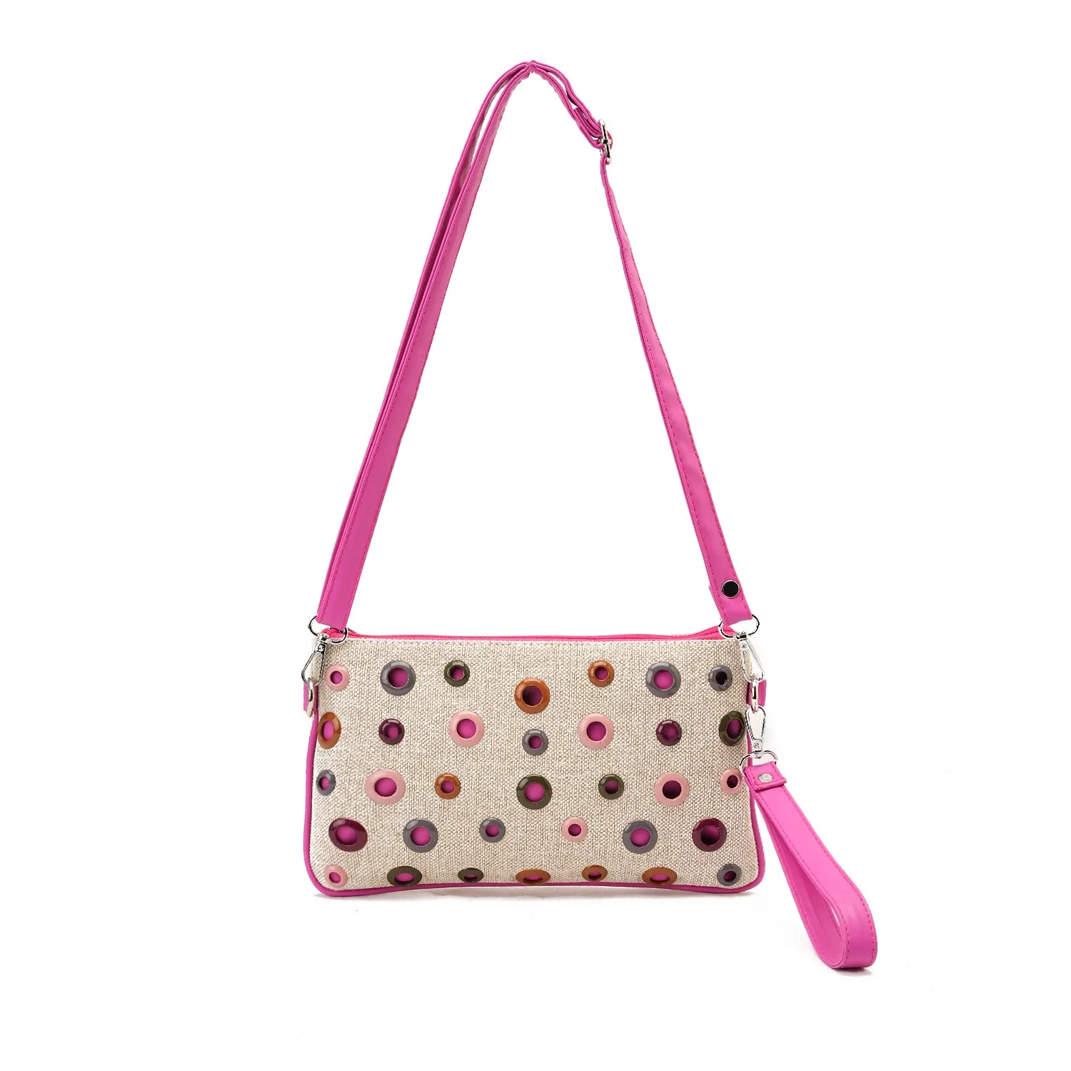 clutch and cross bag - pink