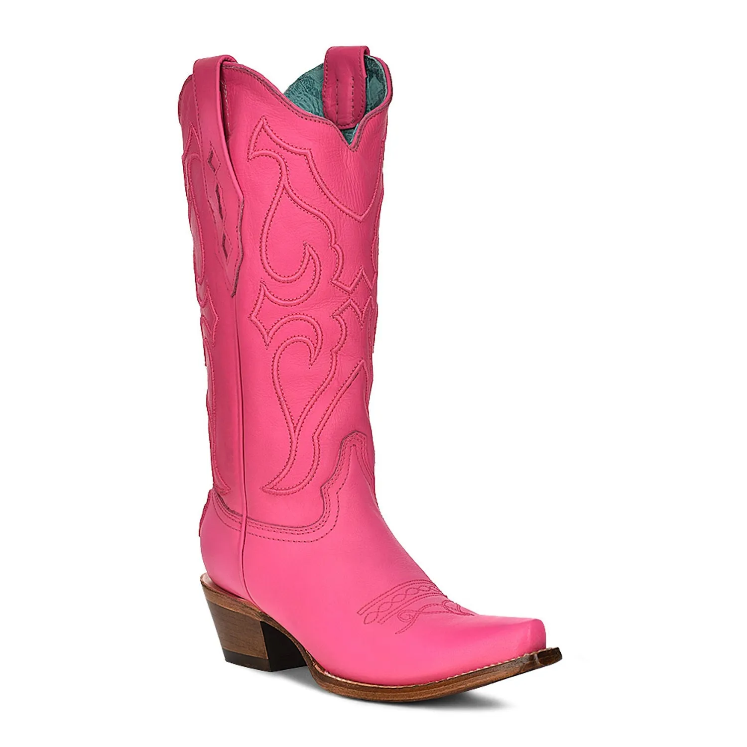 Corral Womens Embroidery Snip Toe Z5138 Fuchsia Cowhide 13in Cowboy Boots