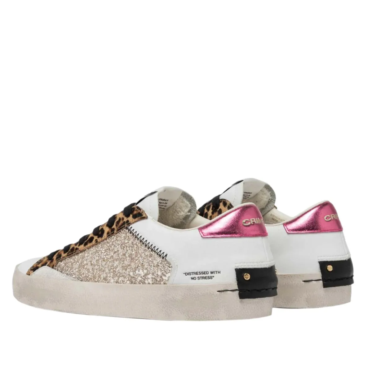 CRIME LONDON DISTRESSED WILD BERRY SNEAKERS